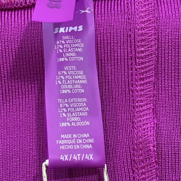 SKIMS KNIT SWIM BANDEAU BIKINI TOP NWT SW BND 0181 Lollipop removable straps - Picture 8 of 10